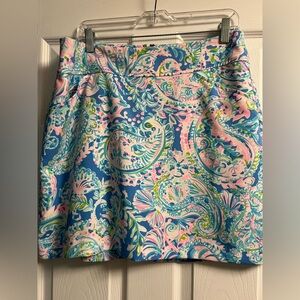 Lilly Pulitzer Jonas Skort in blue floral Multi Dream Team sz 12, EUC